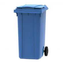 Abfallbehälter, mobiler Rollcontainer 240 Liter blau