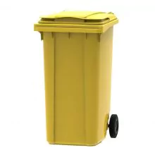 Abfallbehälter, mobiler Rollcontainer 240 Liter gelb