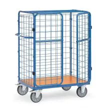 Paketwagen, Transportwagen 1200x800x1552 mm (lxbxh) 600 kg mit 3 Gitterwänden und Flügeltür
