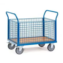 Plattformwagen, Transportwagen 600 kg mit 4 Gitterwänden 1000x600
