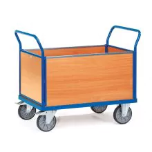 Plattformwagen, Transportwagen 600 kg mit 4 Holzwänden 1200x800
