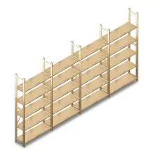 Vorteilsreihe Holzfachbodenregal BT Combi 2080x4030x280 mm (hxbxt) 5 Ebenen