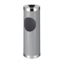 Robuster Stahl-Aschenpapierbehälter Aluminium-Grau