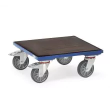 Rollplatte 400 kg 600x600 mit Holzplattform und geriffelter Gummimatte