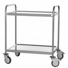 Edelstahl-Servierwagen mit 2 Etagen 1070x740x960