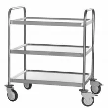 Edelstahl-Servierwagen mit 3 Etagen 800x580x960