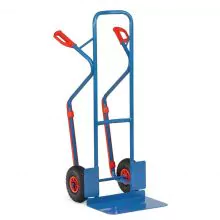 Stahl-Sackkarre 300 kg 1300 mm mit Luftreifen, extra große Schaufel und Gleitschienen
