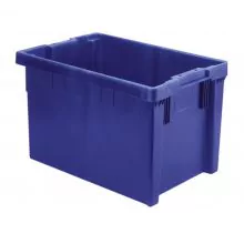Stapelbarer, nestbarer Euro-Norm Lagerbehälter LB 600x400x350 mm (lxbxh) blau