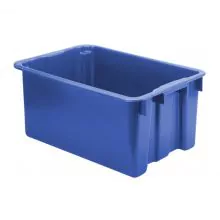 Stapelbarer, nestbarer Euronorm-Behälter LB 650x450x280 mm (LxBxH) blau