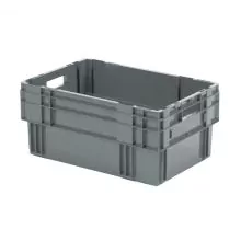Stapelbare, nestbare Transportkiste DTK0 600x400x270 mm (LxBxH) grau