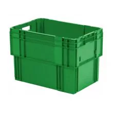 Stapelbare, nestbare Transportkiste DTK0 600x400x420 mm (lxbxh) grün