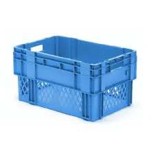 Stapelbare, nestbare Transportkiste DTK1 600x400x320 mm (lxbxh) blau
