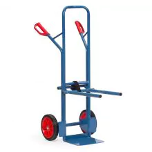 Stuhlkarre 70 kg 1300 mm mit Vollgummireifen und einhängbaren Kragarmen