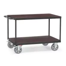 Tischwagen, Schwerlastwagen 1200 kg 1000x700 mit 2 Holzetagen Anthrazit