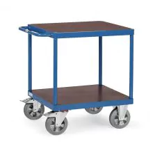 Tischwagen, Schwerlastwagen 1200 kg 700x700 mit 2 Holzetagen
