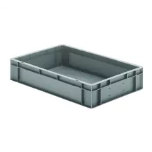 Stapelbare Transportkiste TK0 600x400x120 mm (lxbxh) grau