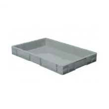 Stapelfähige Transportkiste TK0 600x400x75 mm (LxBxH) grau