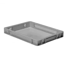 Stapelbare Transportkiste TK1 400x300x50 mm (LxBxH) grau