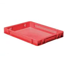 Stapelbare Transportkiste TK1 400x300x50 mm (LxBxH) rot