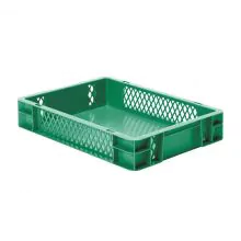 Stapelfähige Transportkiste TK1 400x300x75 mm (lxbxh) grün