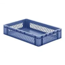 Stapelbare Transportkiste TK1 600x400x120 mm (lxbxh) blau