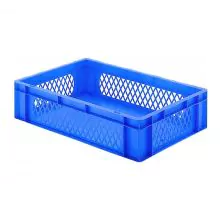 Stapelbare Transportkiste TK1 600x400x145 mm (LxBxH) blau