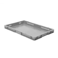 Stapelbare Transportkiste TK1 600x400x50 mm (LxBxH) grau