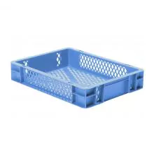 Stapelbare Transportkiste TK2 400x300x75 mm (LxBxH) blau