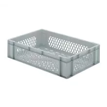 Stapelfähige Transportkiste TK2 600x400x145 mm (lxbxh) grau
