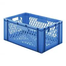 Stapelbare Transportkiste TK2 600x400x270 mm (LxBxH) blau