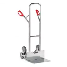 Aluminium-Treppensackkarre 200 kg 1300 mm mit 2 dreiarmigen Radsternen, extra breite Schaufel