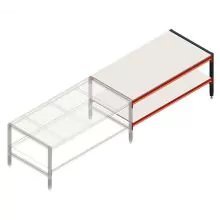 Verstellbare Werkbank doppelstöckig 1950x1000x800-950 mm (lxtxh) Anbauregal
