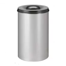 Flammenlöschender Papierkorb 110 Liter aluminiumgrau-schwarz