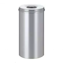Flammhemmender Papierkorb 50 Liter Silber