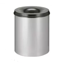 Feuerhemmender Abfallbehälter 80 Liter aluminiumgrau-schwarz