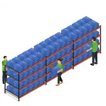 Vorteilsreihe Fächerschrank AR 2000x6958x1200 mm (hxbxt) 4 Ebenen