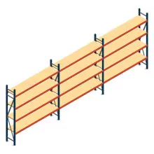 Vorteilsreihe Weitspannregal AR 2000x5758x400 mm (hxbxt) 4 Ebenen blau
