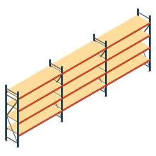 Vorteilsreihe Weitspannregal AR 2000x5758x600 mm (hxbxt) 4 Ebenen blau