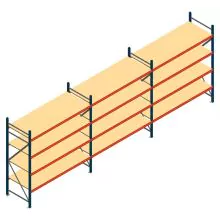 Vorteilsreihe Weitspannregal AR 2000x5758x800 mm (hxbxt) 4 Ebenen blau