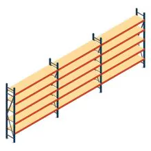 Vorteilsreihe Weitspannregal AR 2500x5758x400 mm (hxbxt) 5 Ebenen blau