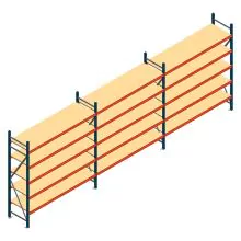 Vorteilsreihe Weitspannregal AR 2500x5758x600 mm (hxbxt) 5 Ebenen blau mit vormontierten Rahmen