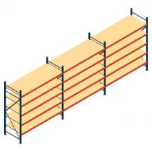 Vorteilsreihe Weitspannregal AR 2500x5758x800 mm (hxbxt) 5 Ebenen blau