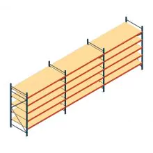 Vorteilsreihe Weitspannregal AR 2500x8308x1000 mm (hxbxt) 5 Ebenen blau