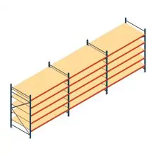 Vorteilsreihe Weitspannregal AR 2500x8308x1200 mm (hxbxt) 5 Ebenen blau