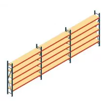 Vorteilsreihe Weitspannregal AR 2500x8308x400 mm (hxbxt) 5 Ebenen blau mit vormontierten Rahmen