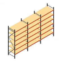 Vorteilsreihe Weitspannregal AR 3000x5038x800 mm (hxbxt) 6 Ebenen anthrazit mit vormontierten Rahmen
