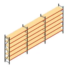 Vorteilsreihe Weitspannregal AR 3000x8308x600 mm (hxwxt) 6 Ebenen anthrazit mit vormontierten Rahmen