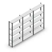 Vorteilsreihe Fachbodenregal Medium Duty 2000x3000x300 mm (hxbxt) 5 Ebenen Antrazit