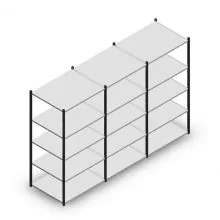 Vorteilsreihe Fachbodenregal Medium Duty 2000x3000x800 mm (hxbxt) 5 Ebenen anthrazit