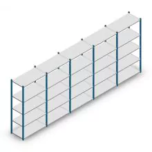 Vorteilsreihe Fachbodenregal Medium Duty 2000x5000x500 mm (hxbxt) 5 Ebenen blau